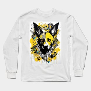 Cartoon African Wild Dog Graffiti #1 Long Sleeve T-Shirt